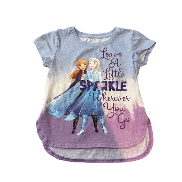 Frozen 2 shirt sleeves shirt with sequins - sz4/5t - Picture 1 of 3